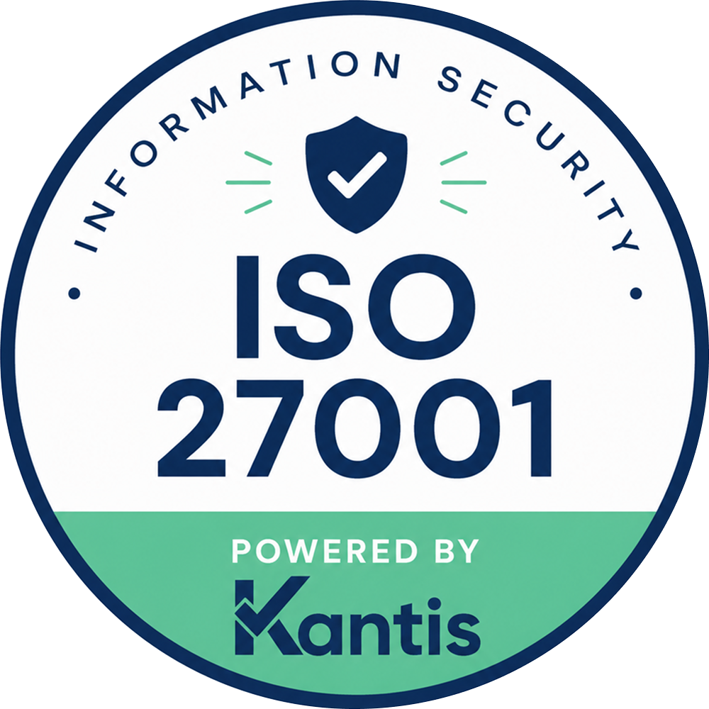 ISO 27001 badge by Kantis